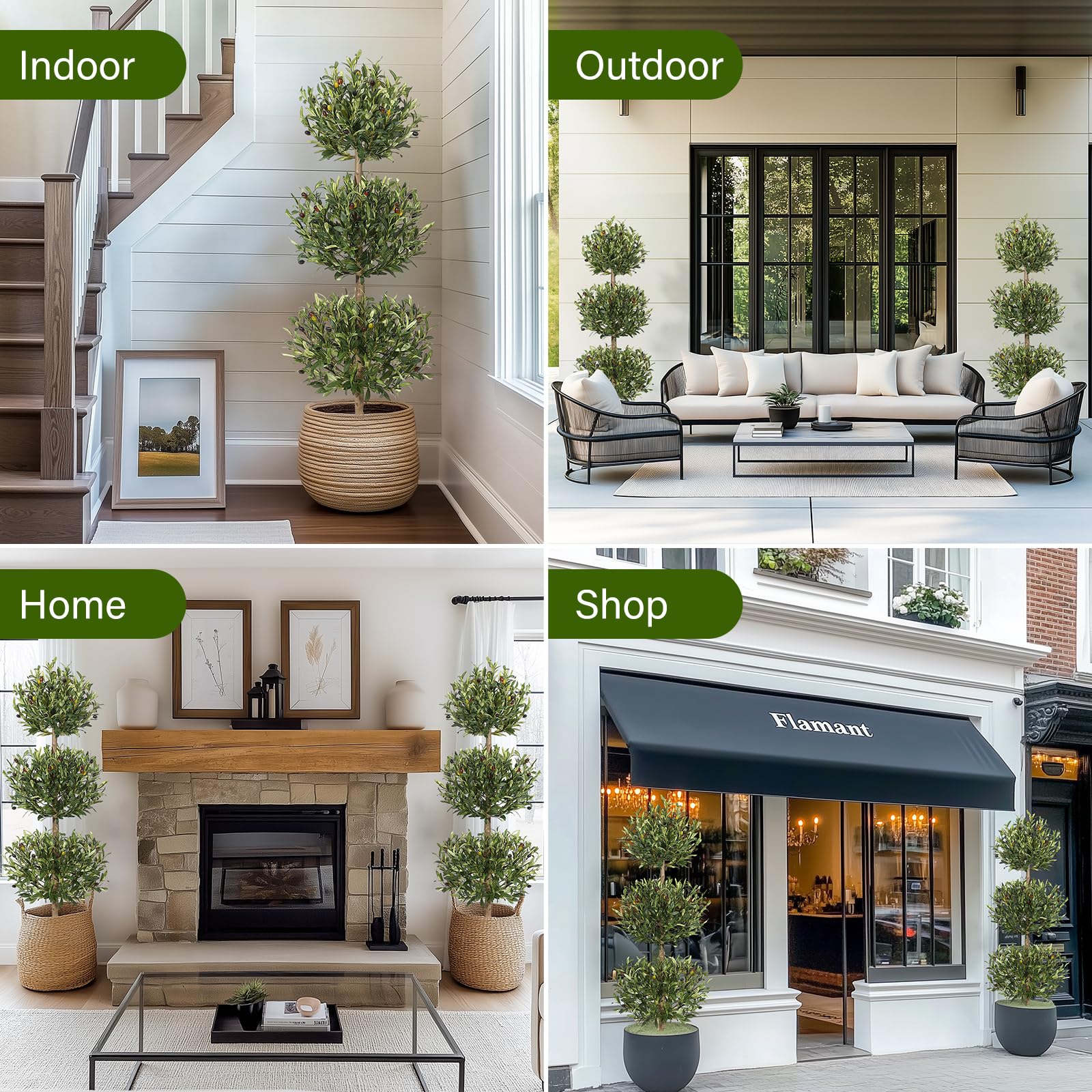GarveeHome olive tree uses UV-resistant materials for year-round beauty.