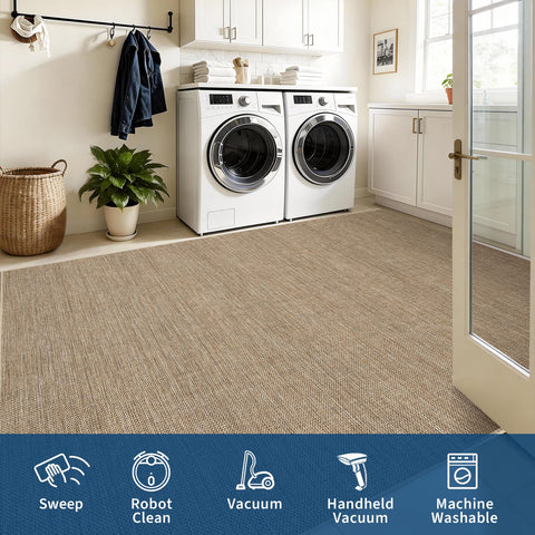 GarveeHome Outdoor Easy Jute Rug kitchen entryway placement for tidy, versatile décor.