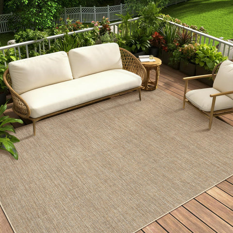 GarveeHome Outdoor Easy Jute Rug non-slip backing, stays securely in place on clean floors.