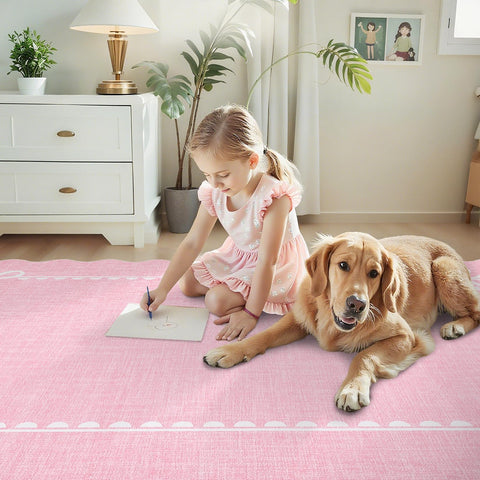 GarveeHome pink rug for entryways and hallways blends function with style.