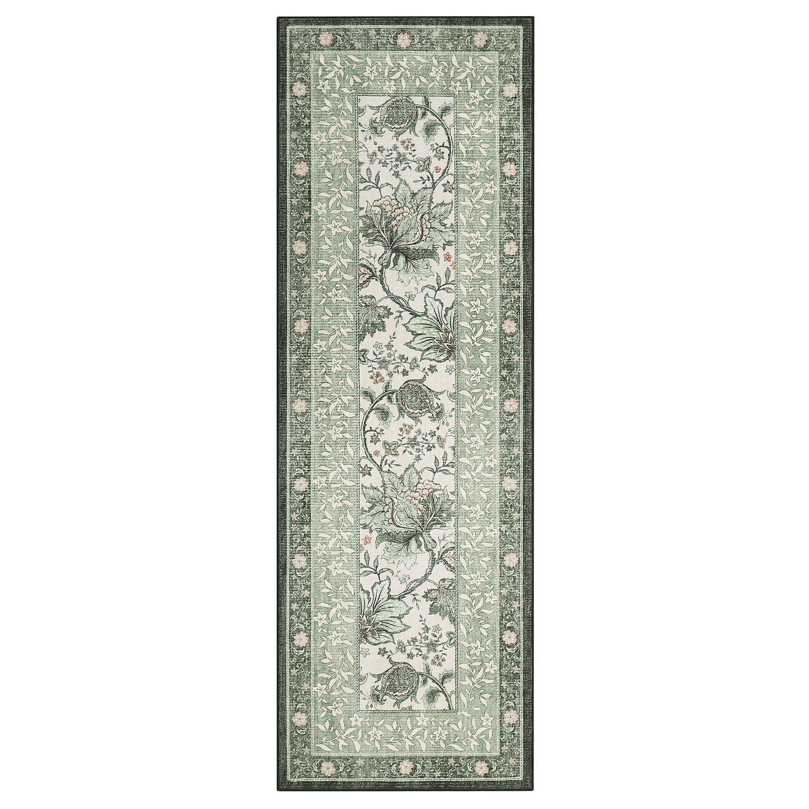 GarveeHome Sage Green rug in a hallway setup for versatile rooms