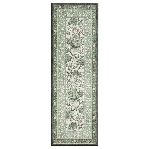 GarveeHome Sage Green rug in a hallway setup for versatile rooms