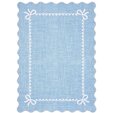 GarveeHome scalloped bow rug at dorm entryway for versatile decor