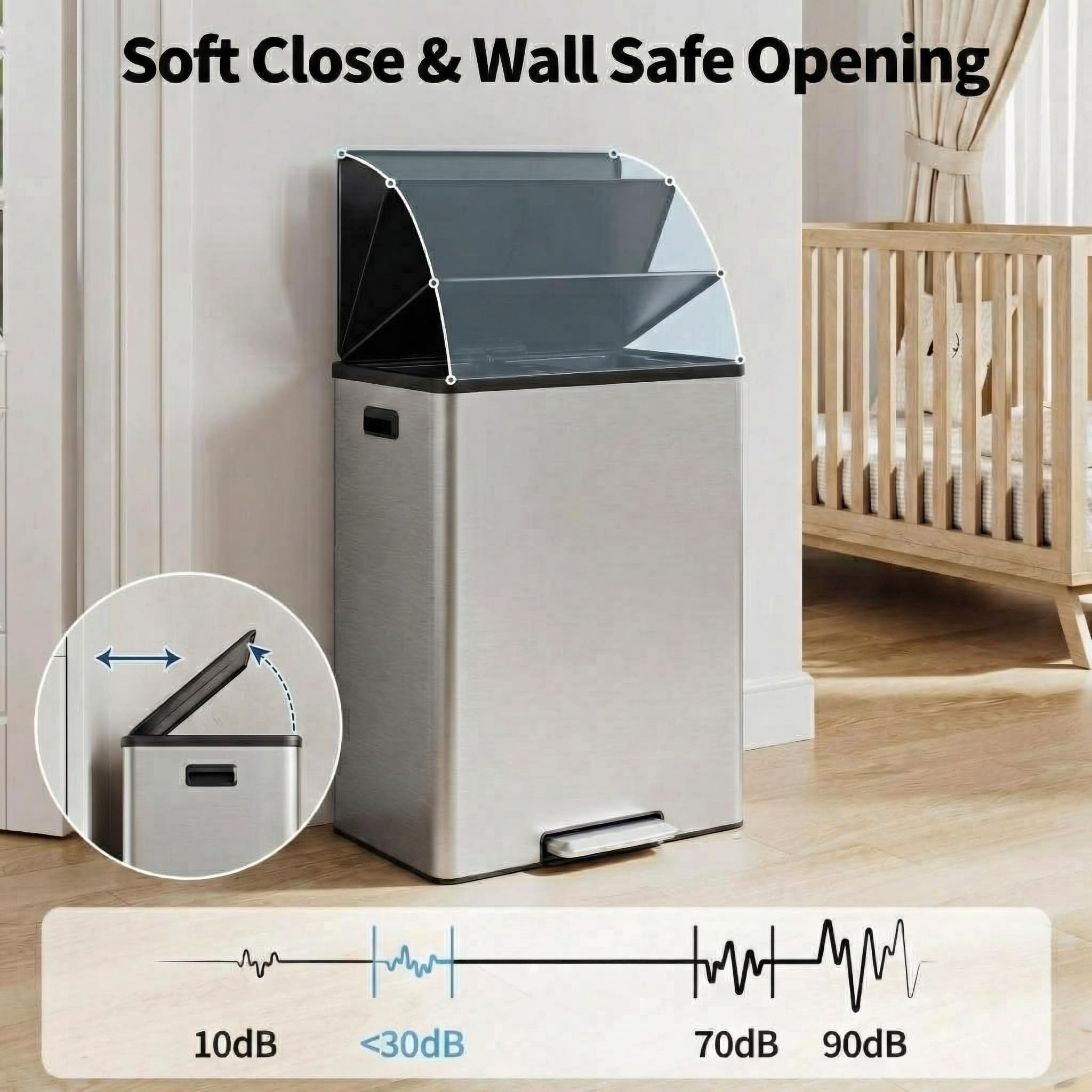 GarveeHome smudge-proof stainless steel exterior resists fingerprints and cleans quickly.