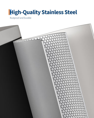 Soft-close lid opens smoothly for quiet disposal in GarveeHome trash can.