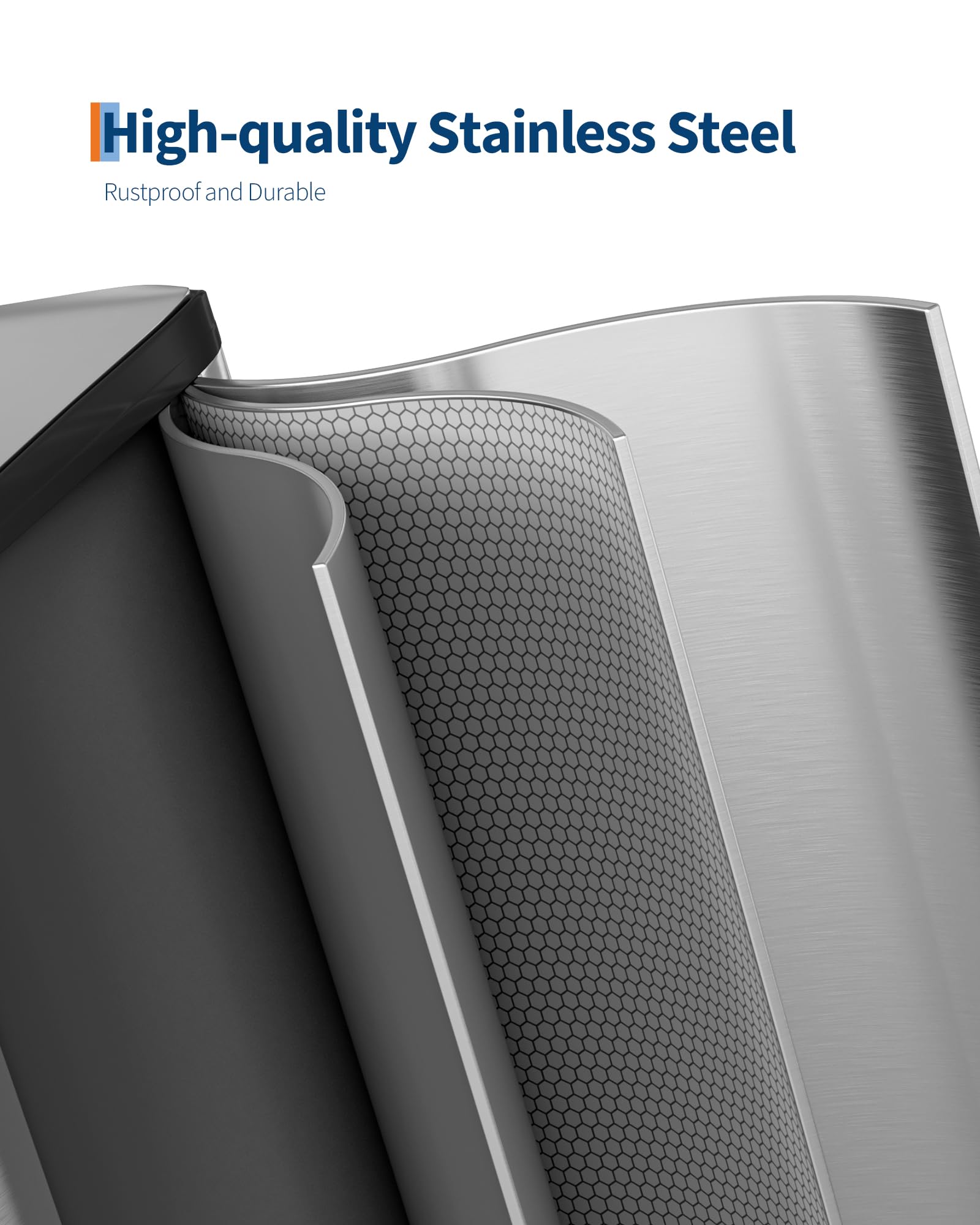 GarveeHome stainless finish closeup highlights smudge resistance and wipe-clean maintenance.