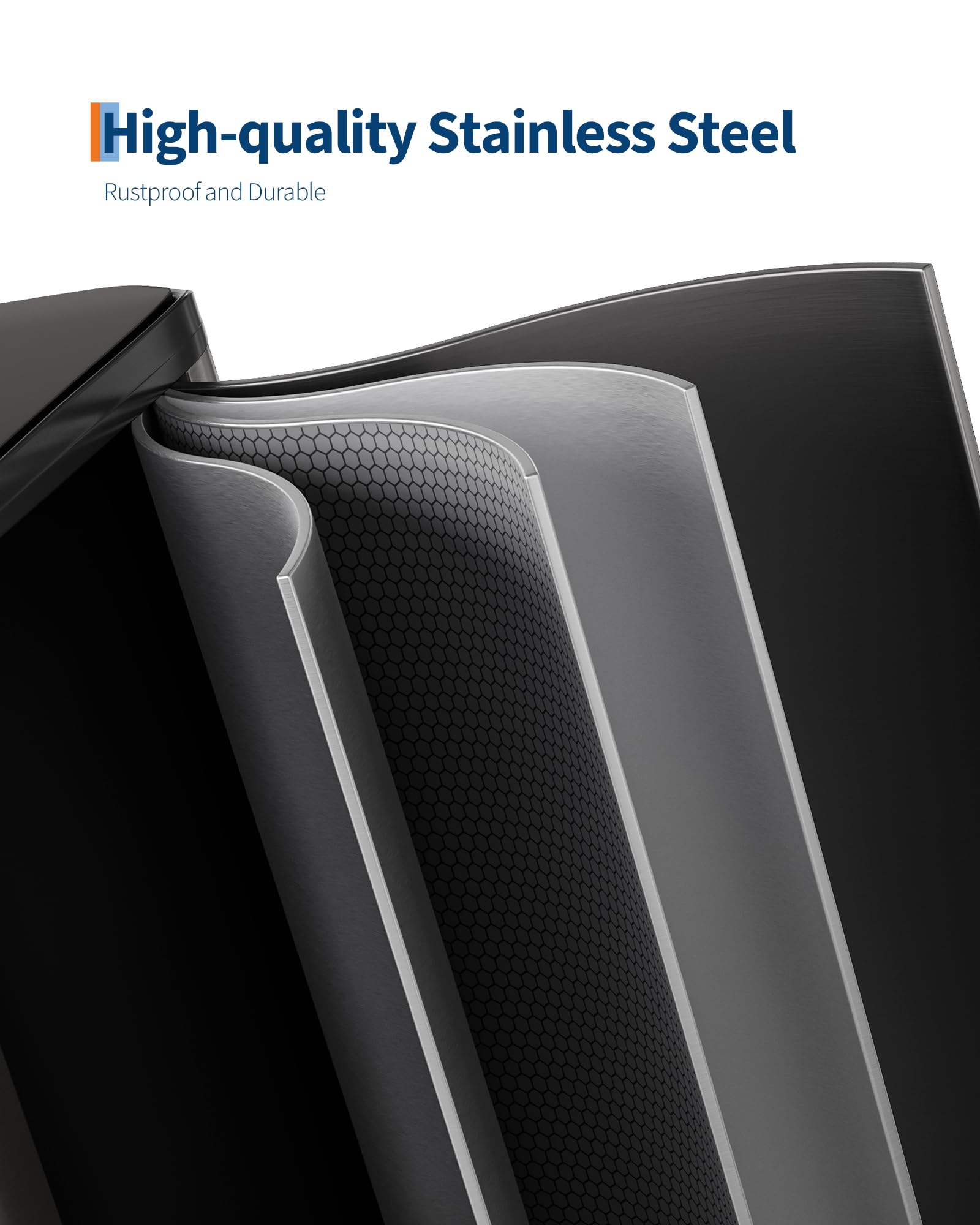 GarveeHome stainless steel shell close-up highlights a durable rust-resistant finish