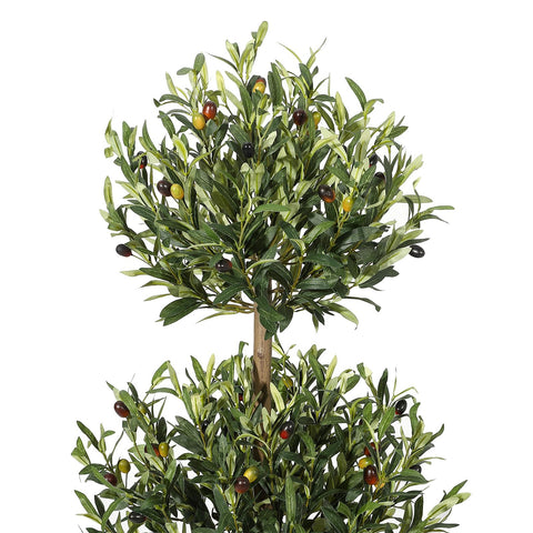 GarveeHome triple-ball olive topiary highlights balanced indoor decor.