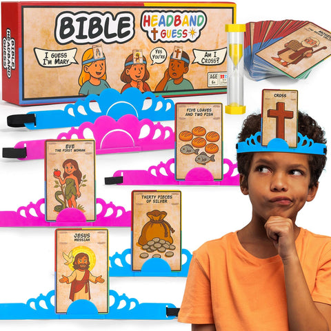 Garybank Bible Headbands card illustrations engage kids in family Bible discussions.