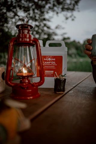 Gas One lamp oil enhances ambiance for candles and candlesticks.