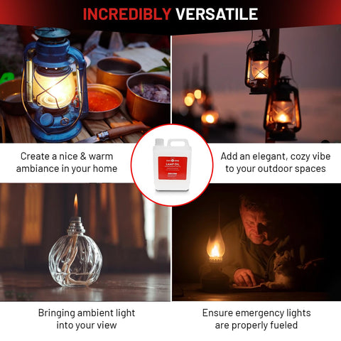 Gas One odorless lamp fuel supports cozy outdoor evenings with safe, clean burning.
