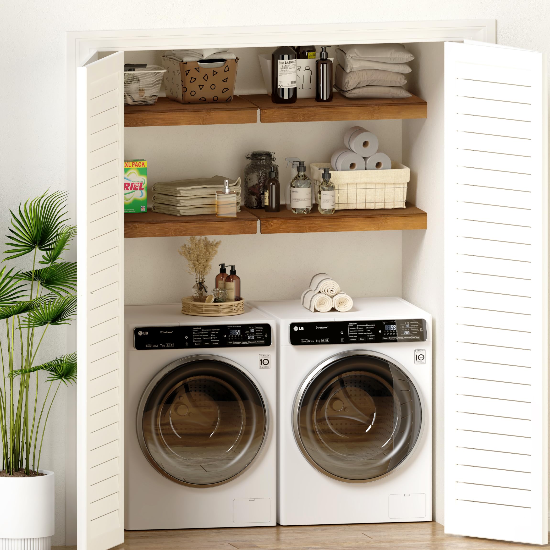 Gashell bamboo wire shelf cover kit including five pieces for installation