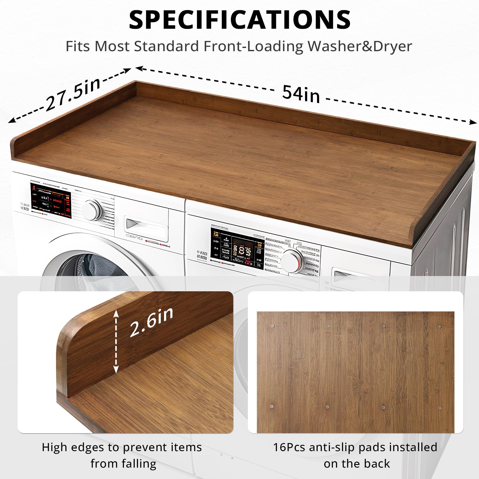 Gashell countertop silicone non-slip pads prevent sliding on slick surfaces.