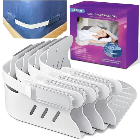 GASLIKE lock sheet holders for corners secure sheets for a neat bed.