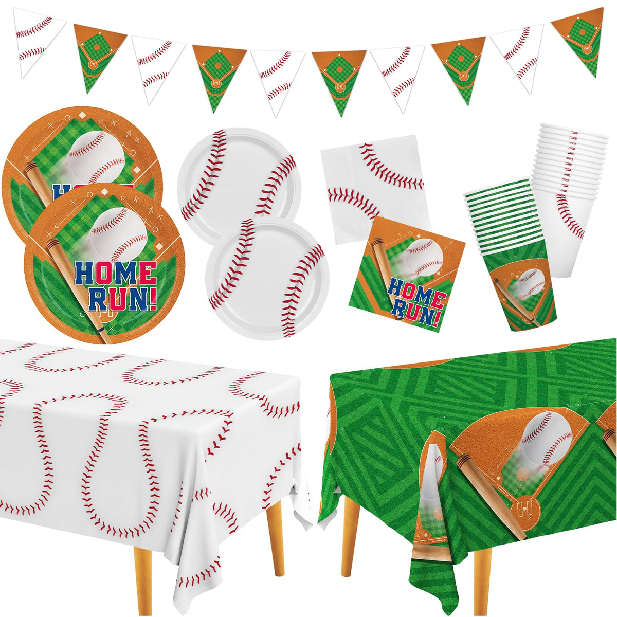 Gatherfun baseball party dinner plates with field motif for a backyard game day
