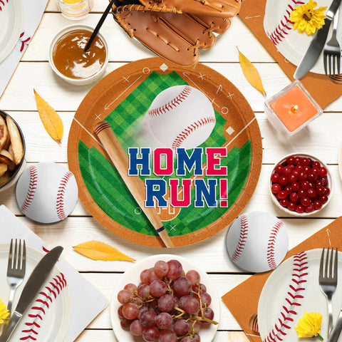 Gatherfun baseball party napkins in two designs for easy cleanup