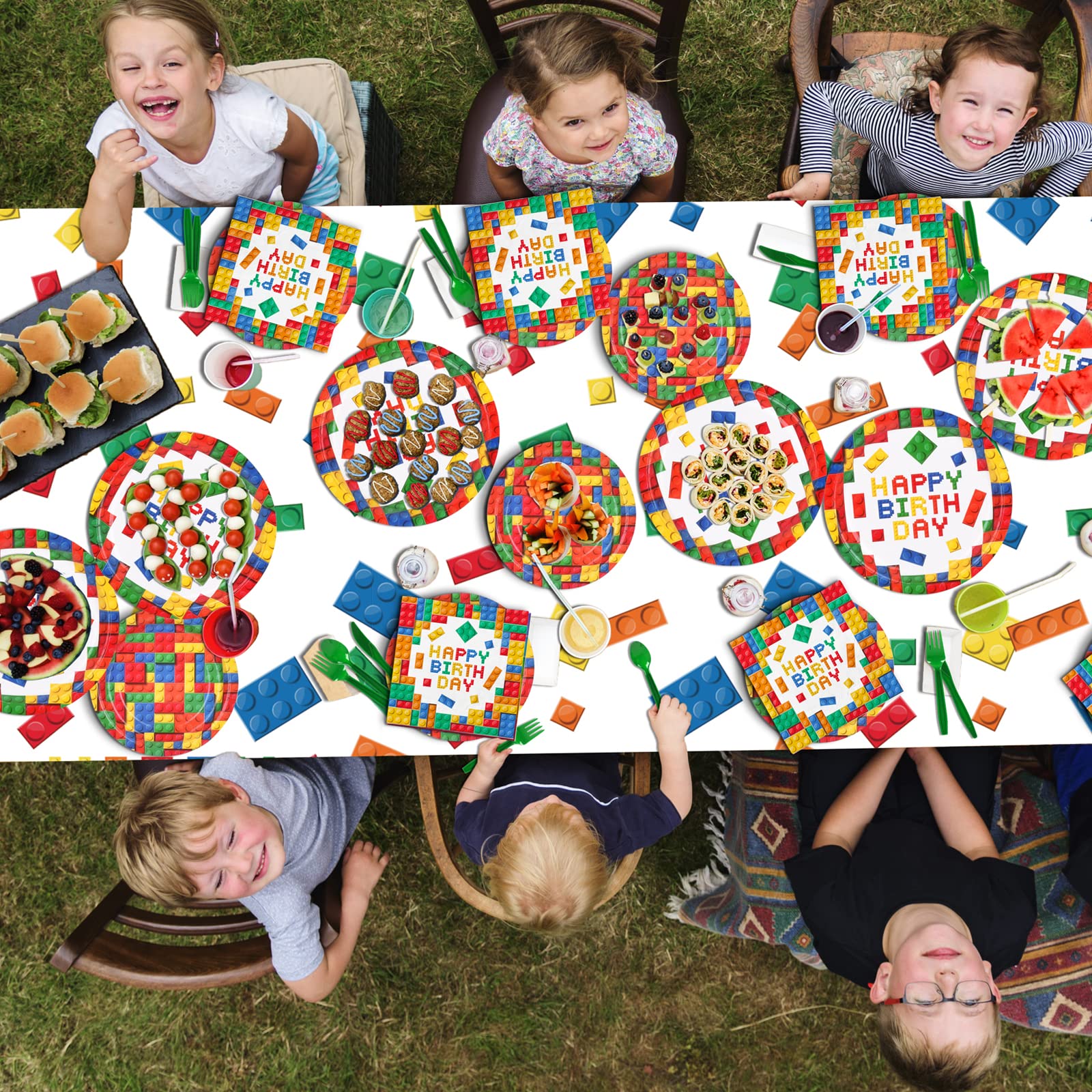 Gatherfun building-block plates 7inch ideal for kids' snacks