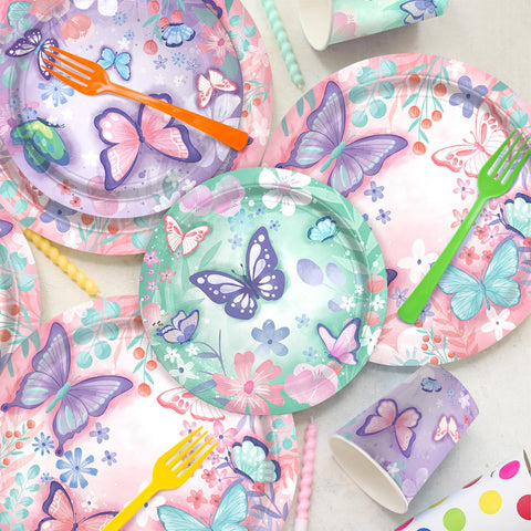 Gatherfun butterfly napkins with three designs keep hands clean during activities