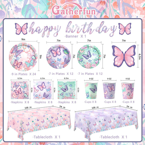 Gatherfun butterfly dessert plates in two designs for festive servings and quick cleanup