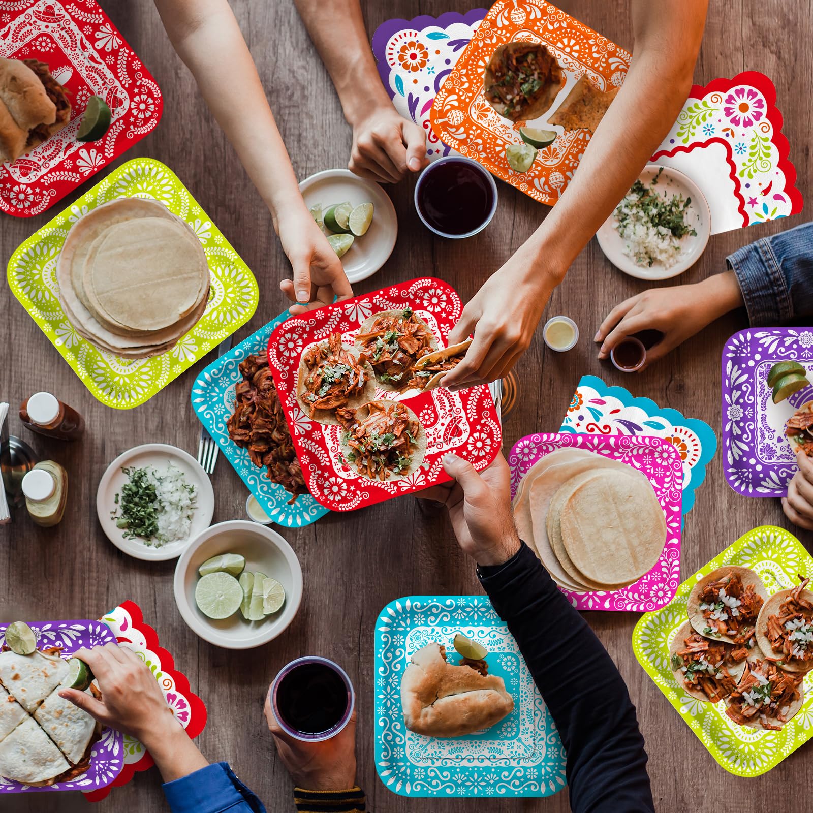 Gatherfun Fiesta Kit cups featuring three patterns for beverages