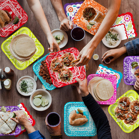 Gatherfun Fiesta Kit cups featuring three patterns for beverages
