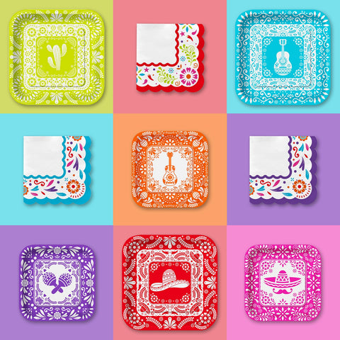 Gatherfun Fiesta Kit tablecloths coordinating with the fiesta set