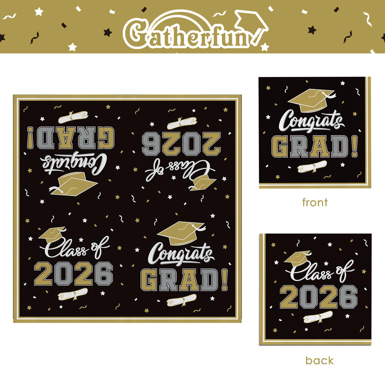 Gatherfun graduation color options show nine colors to match school themes.