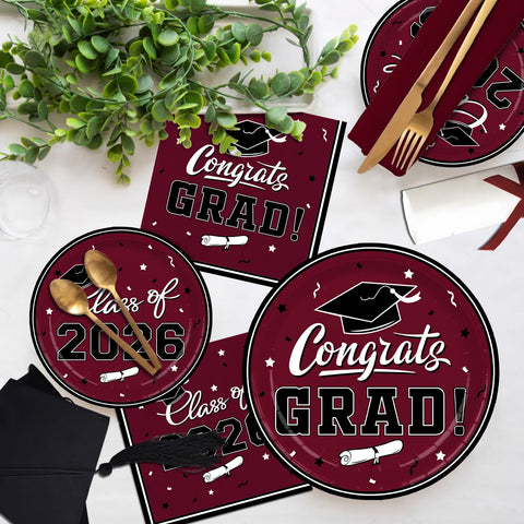 Gatherfun graduation color options in nine hues for themed party decor