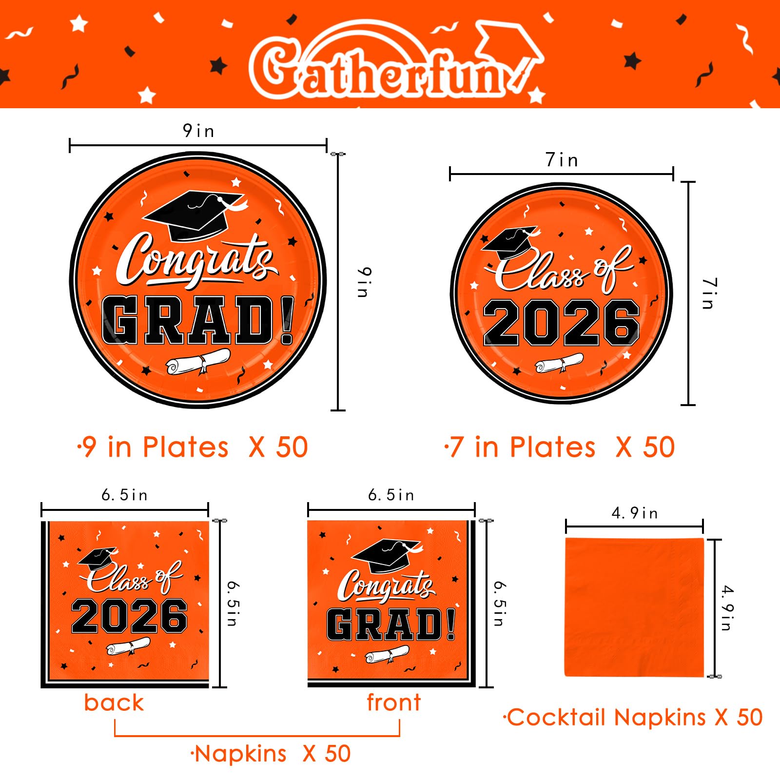 Gatherfun graduation dessert plates 7-inch, convenient for sweet treats at celebrations.