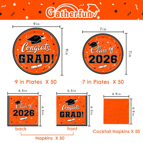 Gatherfun graduation dessert plates 7-inch, convenient for sweet treats at celebrations.