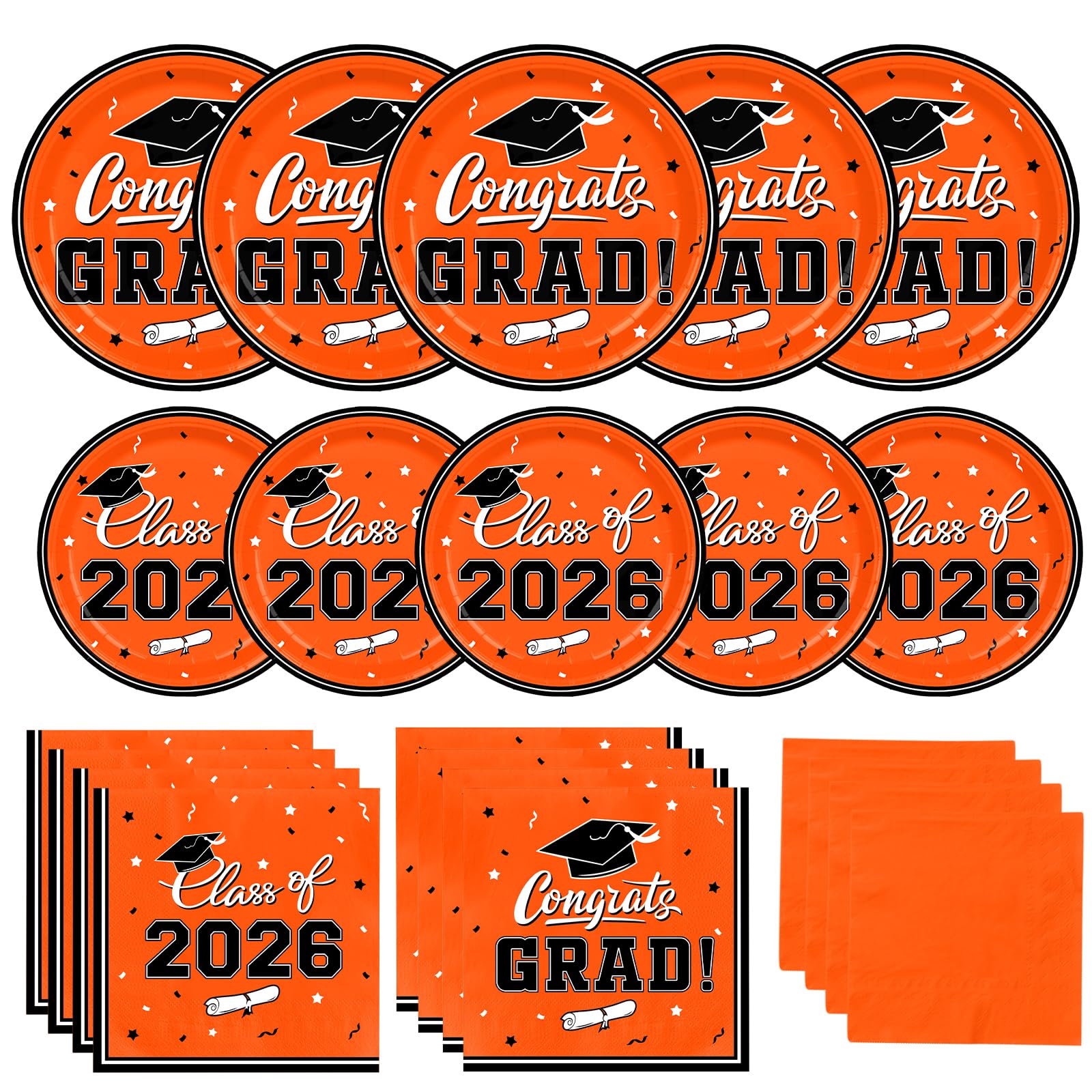 Gatherfun graduation dinner plates 9-inch, durable and easy to stack for serving guests.