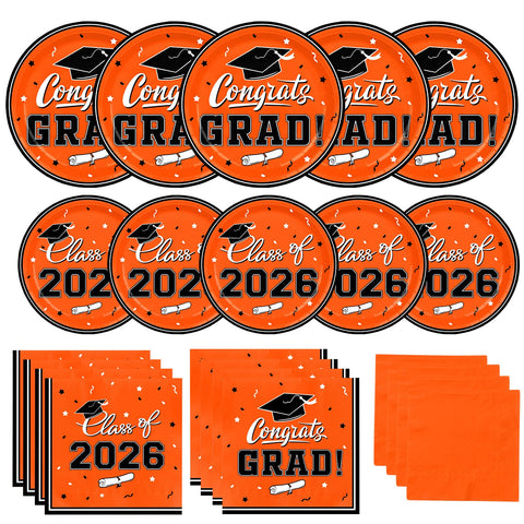 Gatherfun graduation dinner plates 9-inch, durable and easy to stack for serving guests.