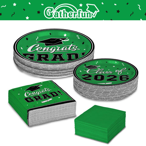 Gatherfun graduation 3-ply luncheon napkins green, highly absorbent for spills