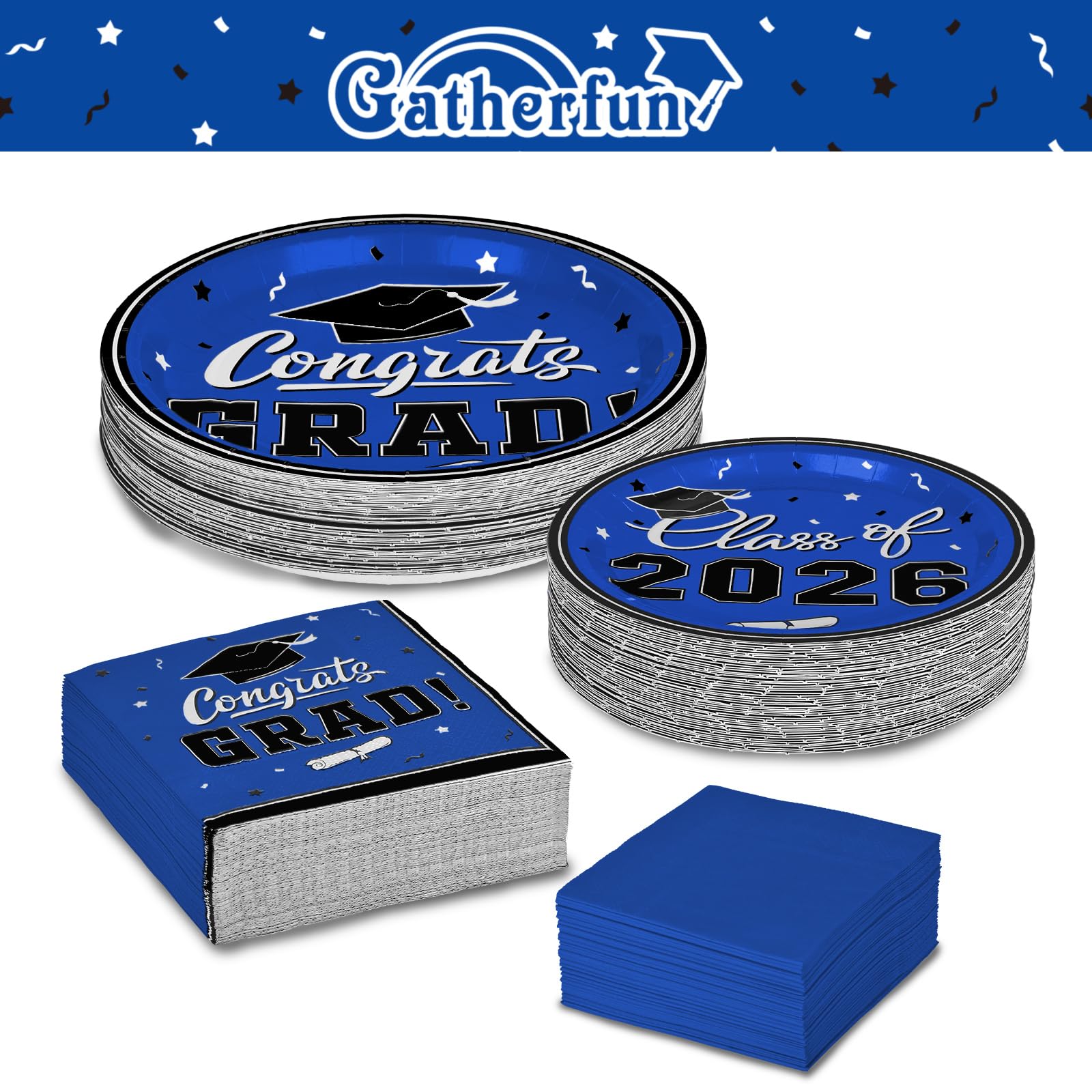 Gatherfun graduation napkins 3-ply luncheon blue for reliable absorbency during celebrations