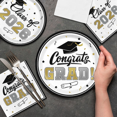 Gatherfun graduation luncheon napkins offer 3-ply absorbency for quick cleanup