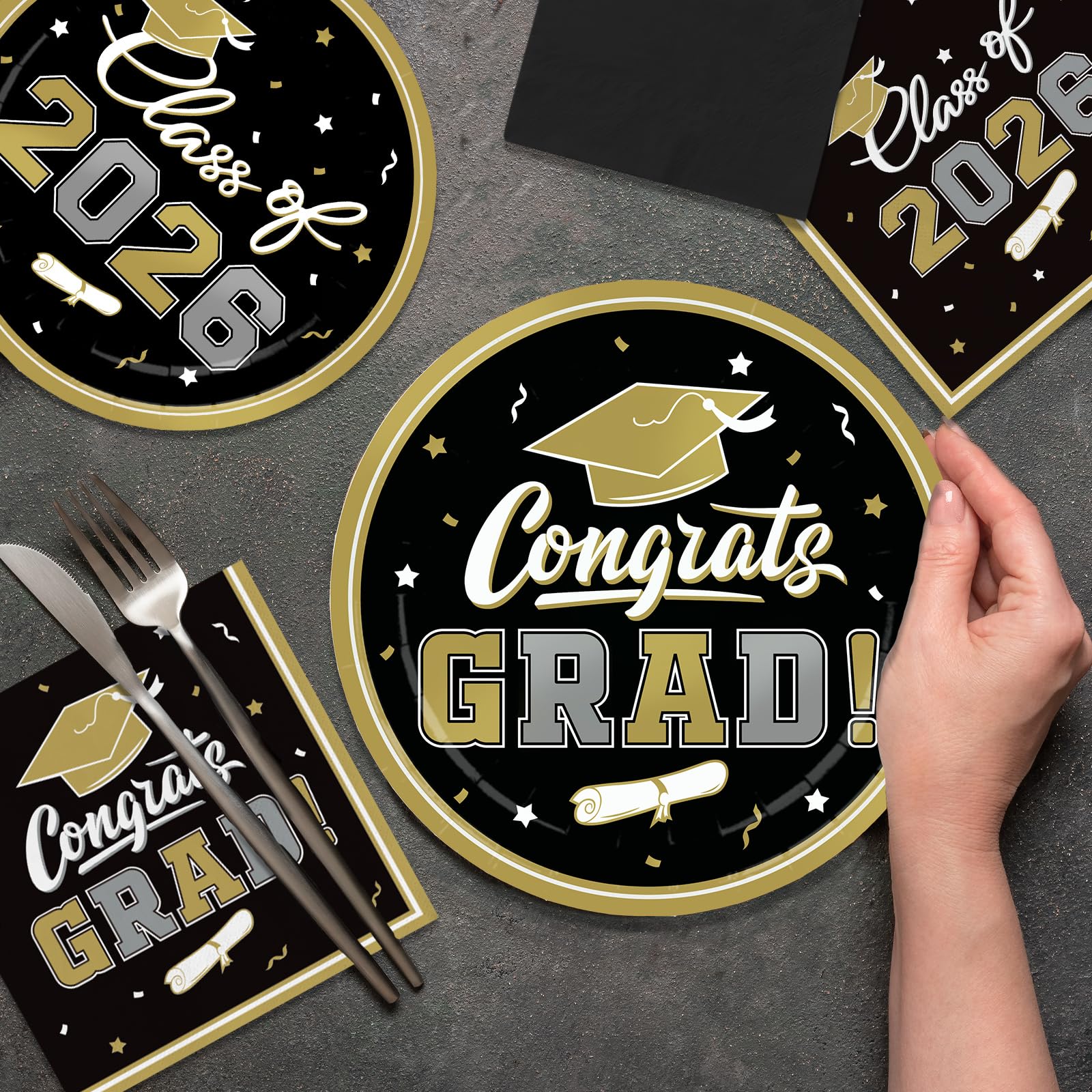 Gatherfun graduation luncheon napkins 3-ply ideal for mess-free dining and cleanup.