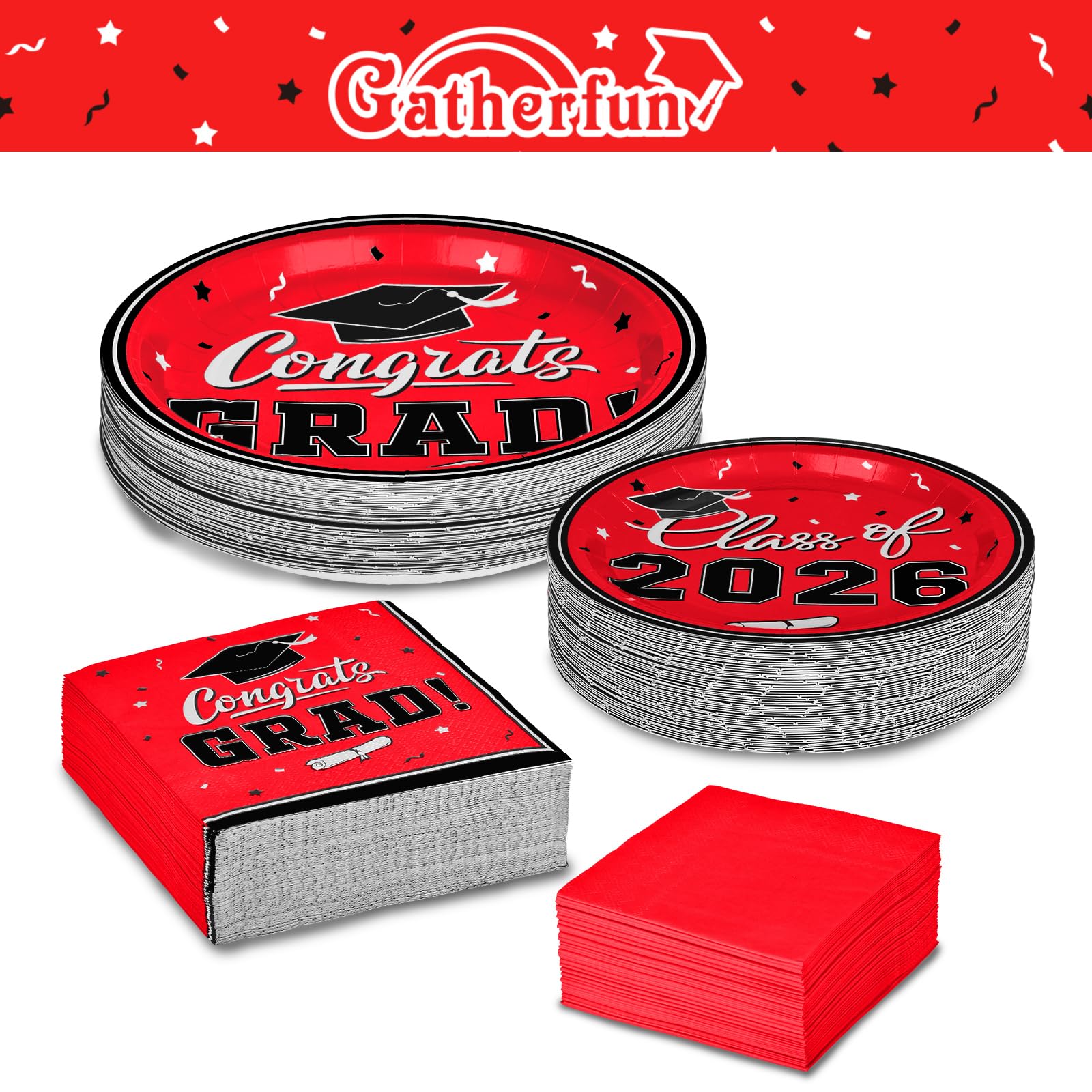 Gatherfun red 3-ply luncheon napkins for sturdy cleanup and quick bites