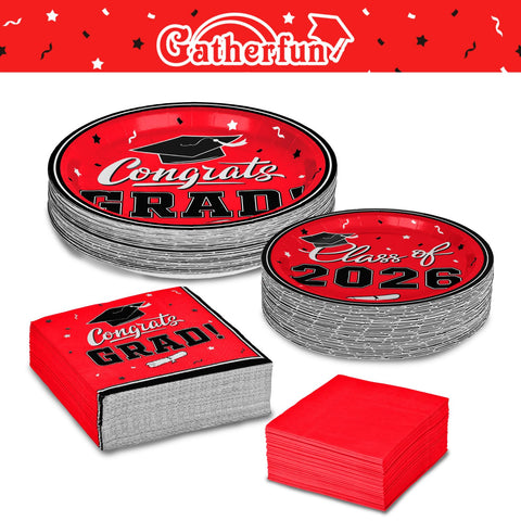 Gatherfun red 3-ply luncheon napkins for sturdy cleanup and quick bites