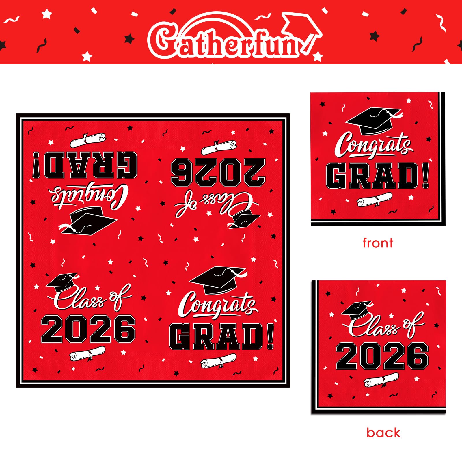 Gatherfun red party decor kit to unify graduation party visuals