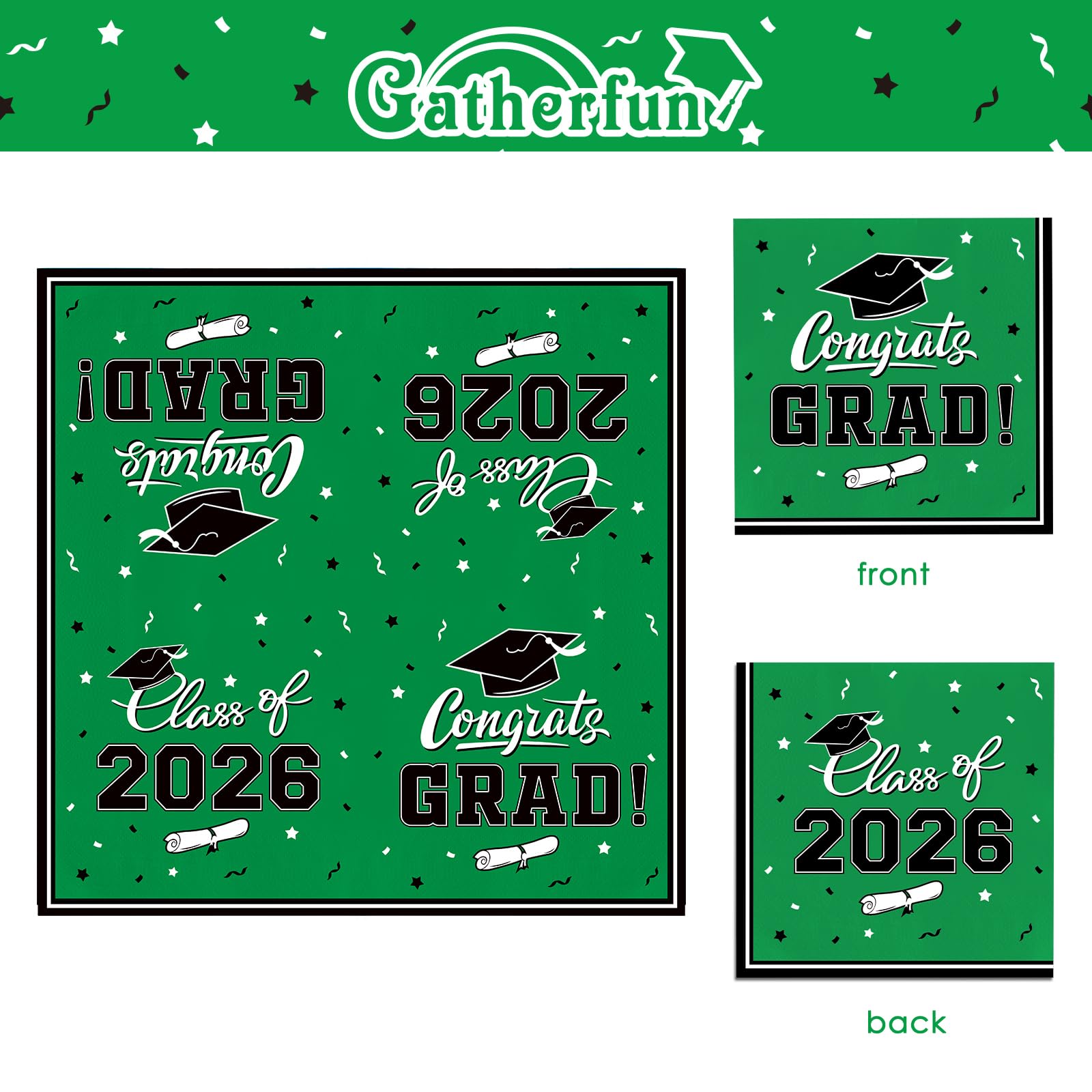 Gatherfun graduation party decor setup showing simple, stylish table styling