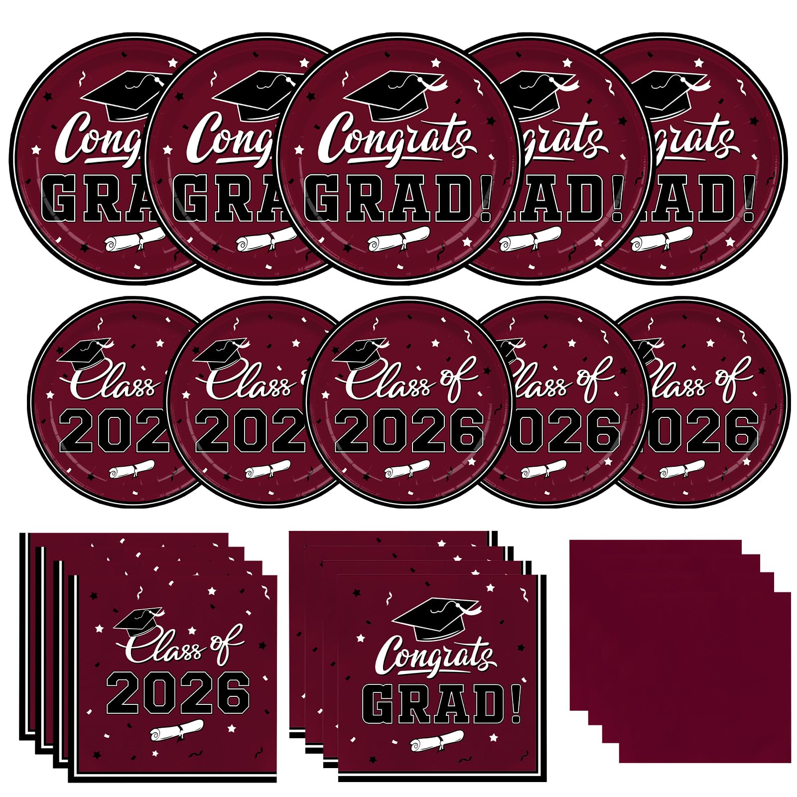 Gatherfun graduation dinner plates 9-inch for easy serving at celebrations