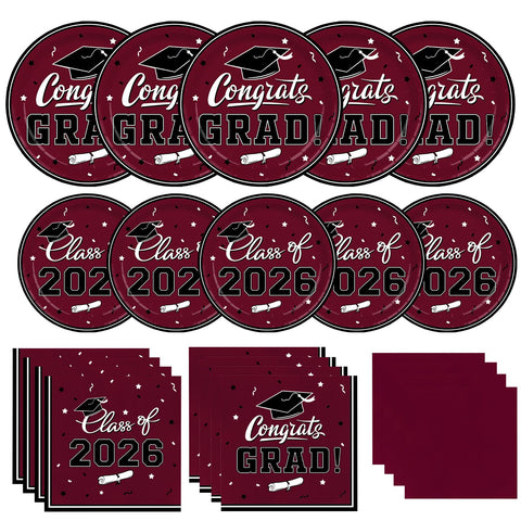 Gatherfun graduation dinner plates 9-inch for easy serving at celebrations