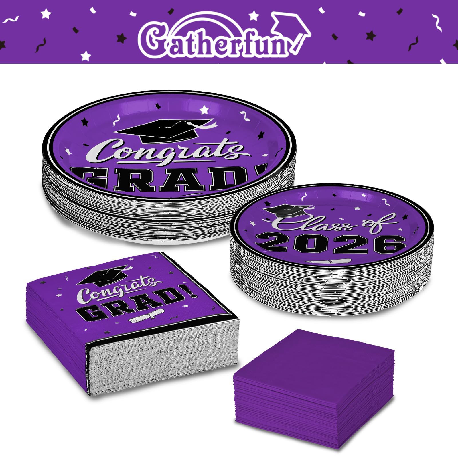 Gatherfun purple luncheon napkins offer strength and absorbency.
