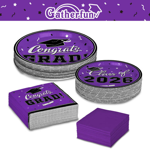 Gatherfun purple luncheon napkins offer strength and absorbency.
