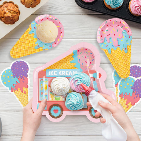 Gatherfun ice cream banner creates a photo-friendly party focal point