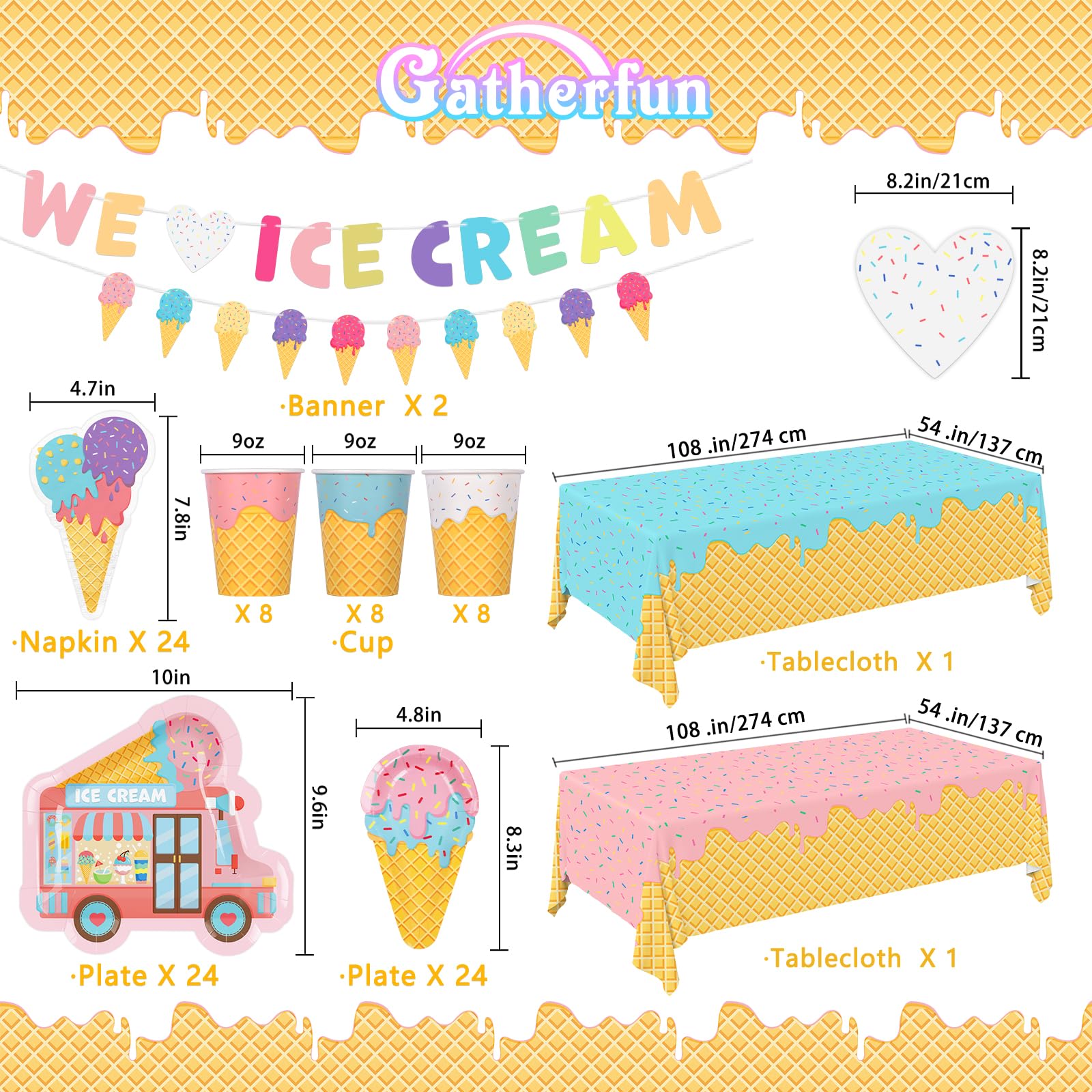 Gatherfun ice cream dessert plates brighten sweet treats at celebrations