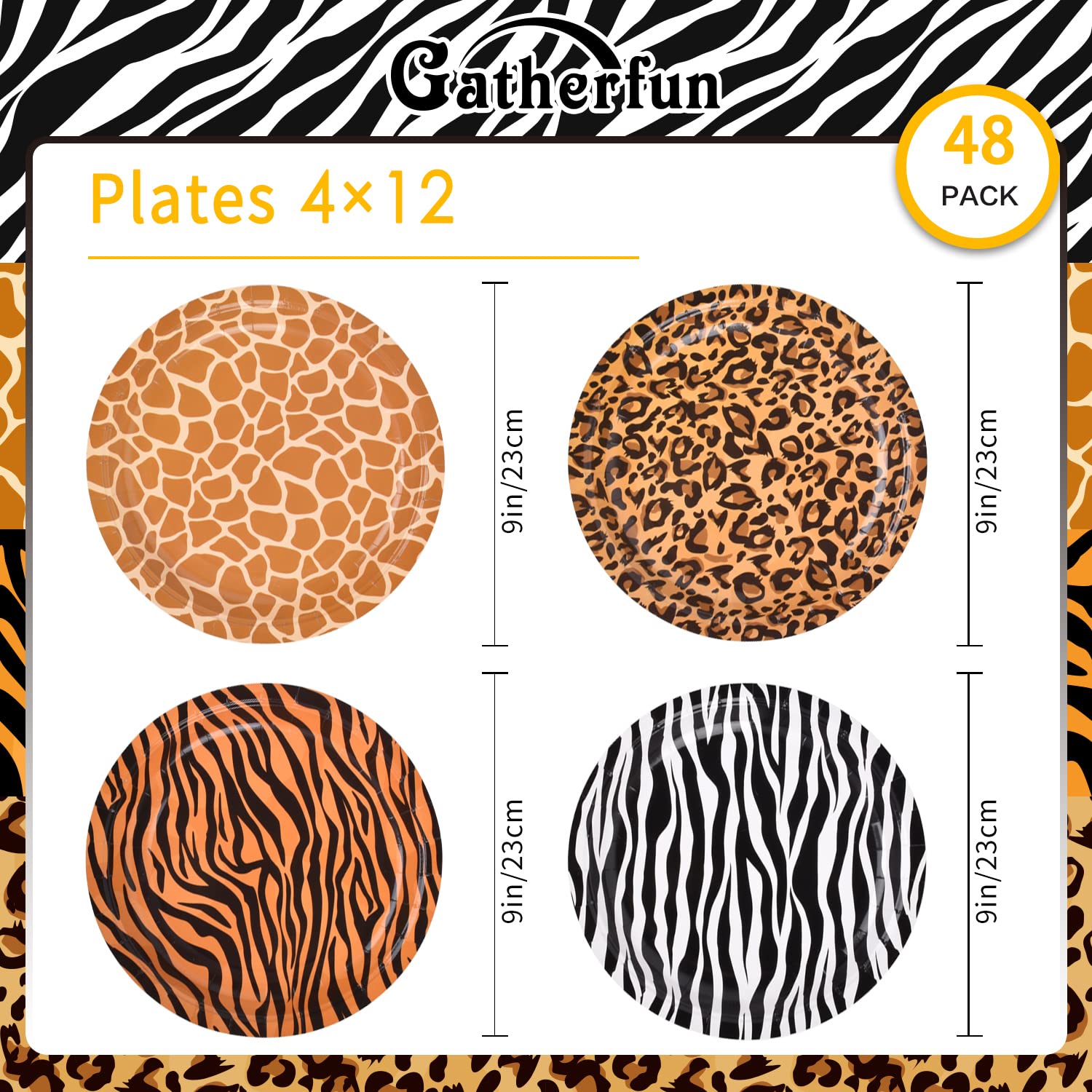 Gatherfun Jungle Zoo giraffe-print napkins bring whimsy to baby shower