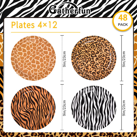 Gatherfun Jungle Zoo giraffe-print napkins bring whimsy to baby shower