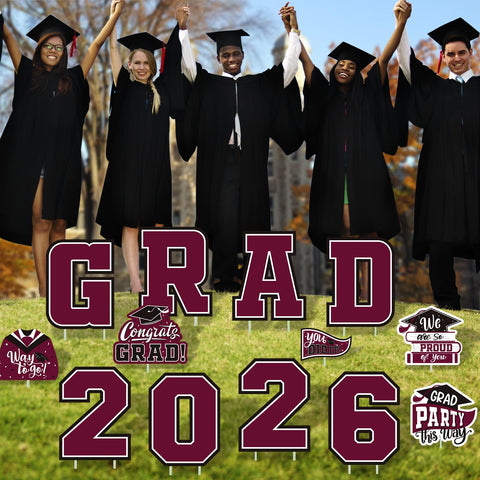 Gatherfun 2026 cap-design yard sign adds festive graduation ambiance