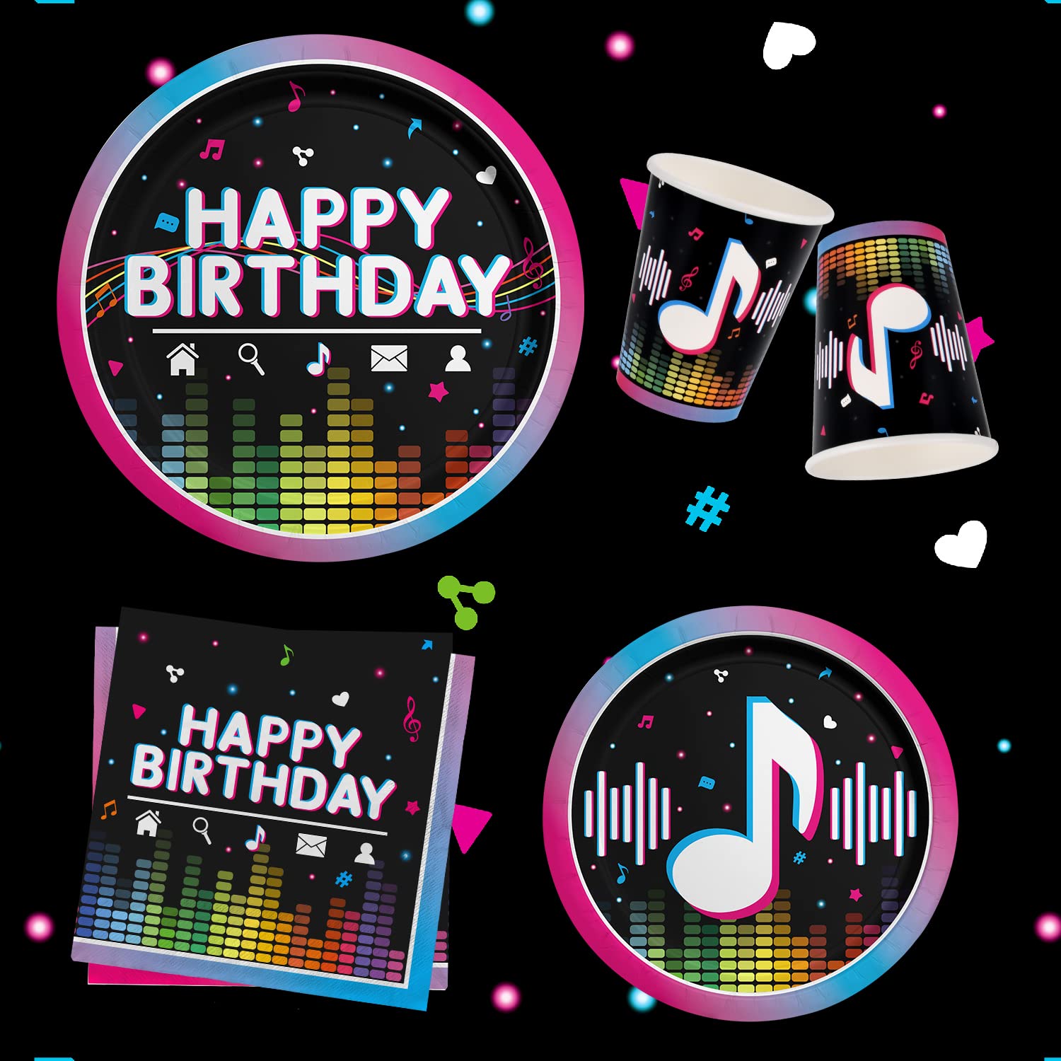 Gatherfun music banner adds a vivid party theme for photos.
